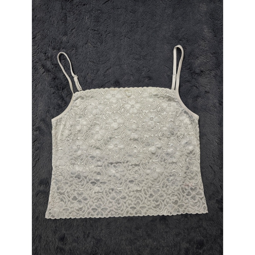 Eye Candy Floral Lace Camisole Cream Off White Adjustable Straps Size L